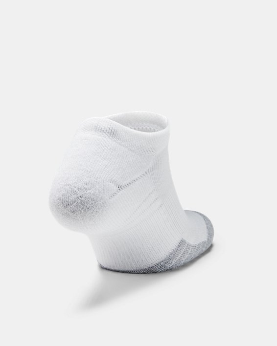 Adult HeatGear® No Show Socks 3-Pack, White, pdpMainDesktop image number 3